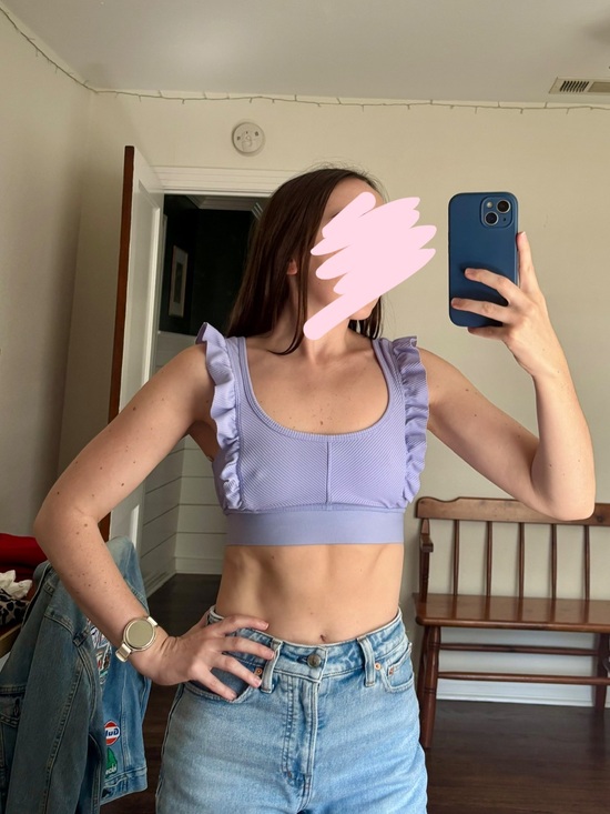 FP Movement by Free People Other - FP Movement by Free People Lavender Ruffle-Shoulder Sports Bra